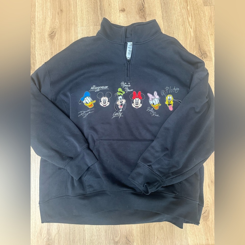 Disney Black Zip-Up Hoodie